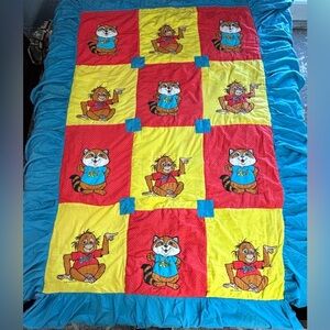 Vintage 1981 Hallmark Shirt Tales Cartoon Handmade Character Twin Quilt W/Hem